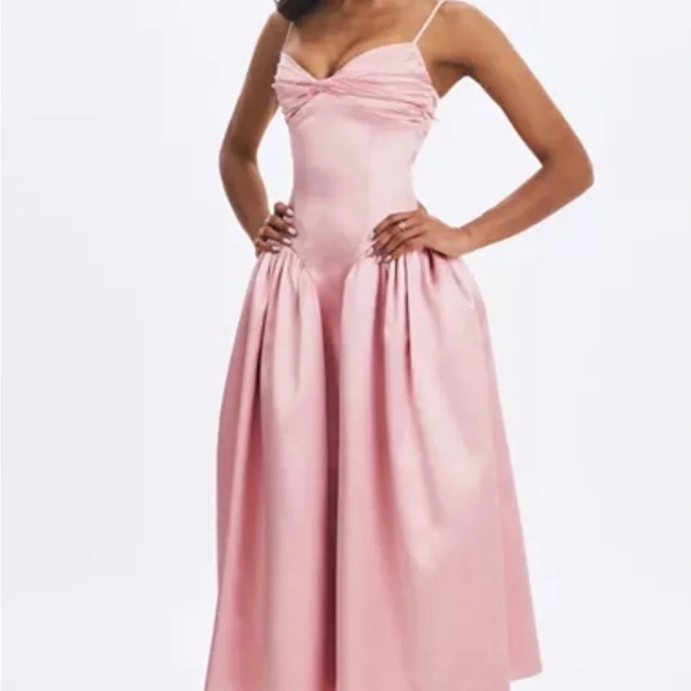 Miss Circle Tullia Satin Ruched Midi Spaghetti Strap Dress‎ XL